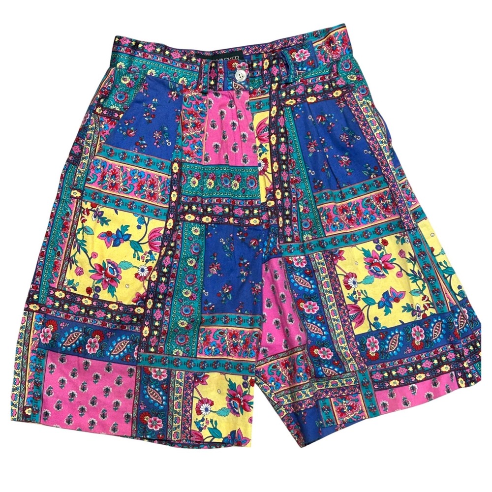 Bushwacker‎ USA Vintage Patchwork Floral Shorts Multi Color Womens Size 4